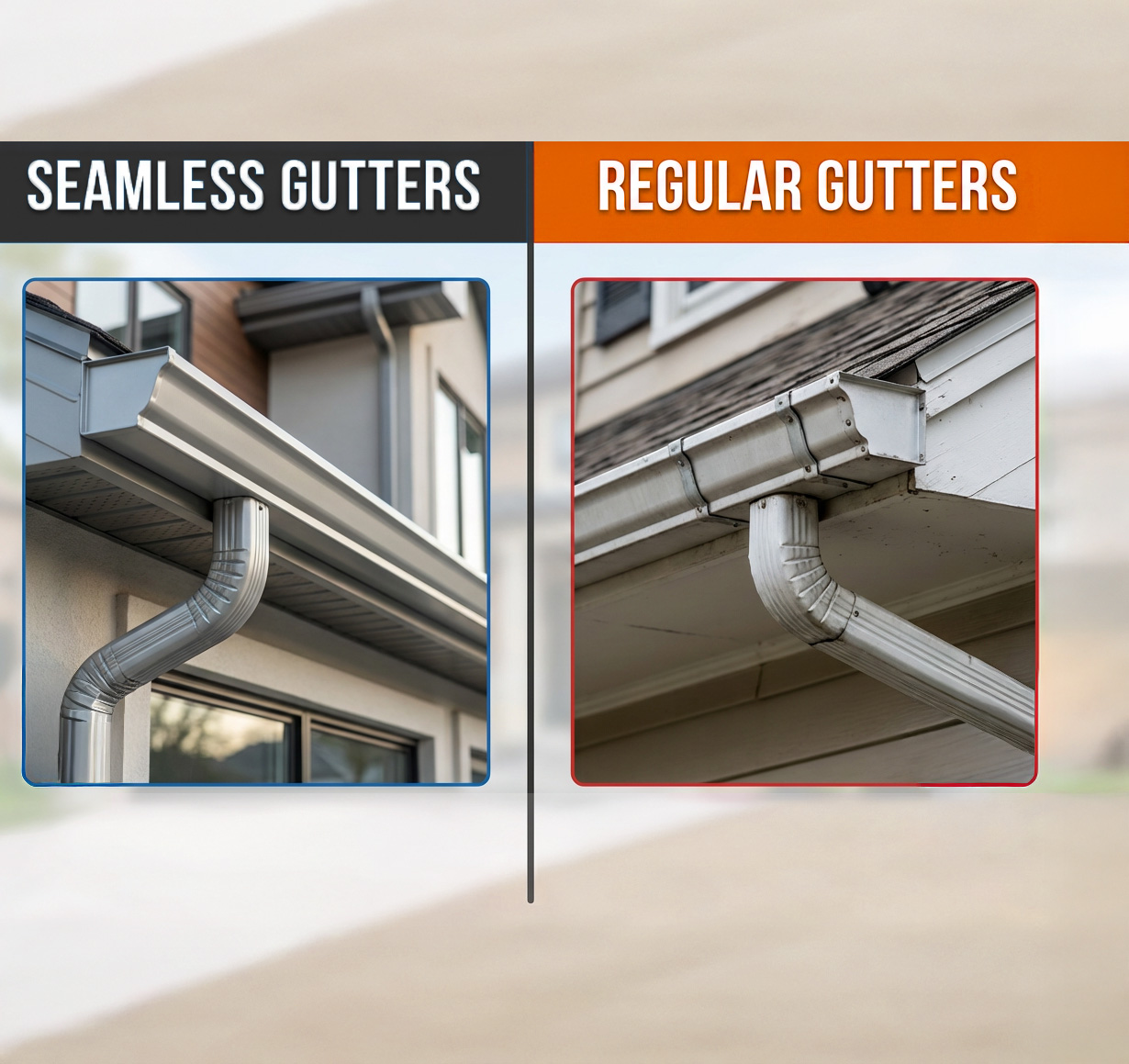 Seamless vs Regular Gutters Comparison